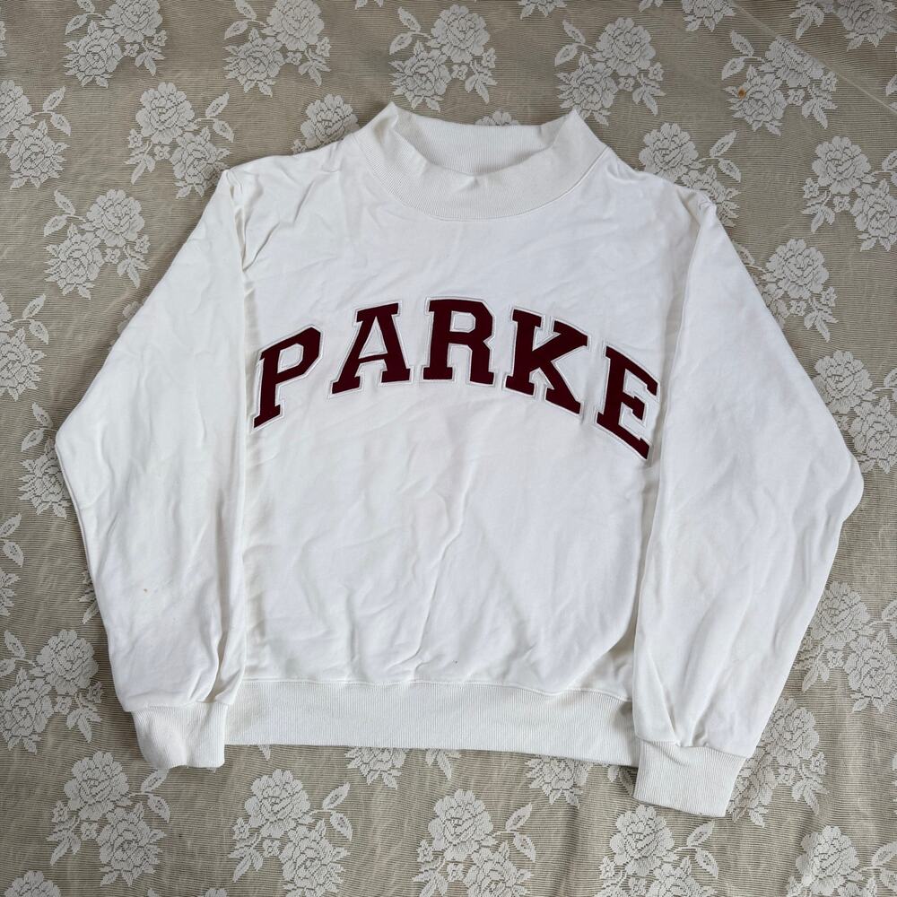 Parke Varsity Mockneck Sweatshirt Cream L/XL